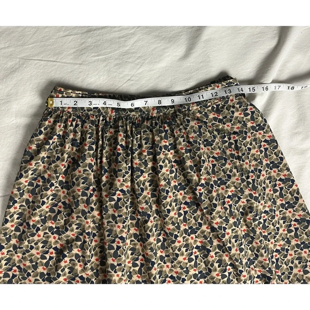 Canvas Land's End Womens Size 2 Floral Print Skirt‎ Belted Knee length Lined